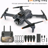 Drone COD P12 PRO 4K HD Dual Camera Obstacle Wide Angle Kendali Jarak dengan Lampu Jauh dan Kamera R