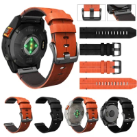 QuickFit 22/26mm Genuine Leather Watch Straps For Garmin Tactix 7 Pro Bravo/Delta Band For Garmin Quatix 7 7 Pro 6 5 3 Watchband