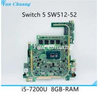 GU2DM_MB REV:2.0 NBLDS11003 NBLDS1100373 For ACER Switch 5 SW512-52 laptop motherboard SR342 I5-7200U 8G RAM