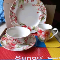 Dinner Set Keramik Sango isi 16 pcs type liana red