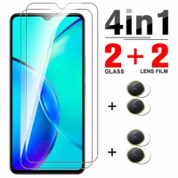 4in1 Tempered Glass For vivoy27 Full Cover Screen Protectors For vivo Y27 4G 5G y 27 27y vivoy27 Lens Protection Film 6.64inches