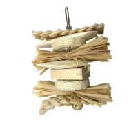 1PCS Bird Toy Parrot Chew The Toy Corn Leaves and Bite The Cuttlefish Bone Loofah Toy Grass Straw Toys.