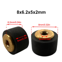 8x6.2x5x2mm Copper Core Rubber Pinch Roller Cassette Belt Pulley For Sony Audio Recorder Tape Deck Drives Walkman Stereo Player
