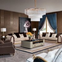 ItIalian Design White Velvet Living Room Tufted Sofa Set Customized Postmodern Sofa Fabric Button Tufted Sofas