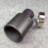One Pcs Matte Black For Akrapovic Exhaust Pipe Manifold Muffler Tip Car Universal Length 175MM Stainless Steel Nozzles Tailpipe