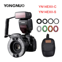 Yongnuo YN14EXII YN14EX II Macro Flash LED Ring Light M/TTL with 52mm 58mm 67mm 72mm Adapter Ring for Sony Canon Camera