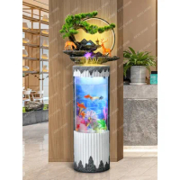 Living Room New Ecological Acrylic Glass Fish Tank Home TV Cabinet Entrance Vertical Cylindrical aquarium tank aquarium decor