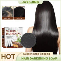 Hair Shampoo Gray White Hair Treatment Anti Loss Polygonum Essence Natural Color Repair Nourishing Hair Darkening Shampoo Soap