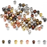 30-400pcs/lot 3-12mm Gold Color Round Spacer Bead Ball End CCB Seed Beads For Bracelet Necklace DIY Jewelry Making Accessories