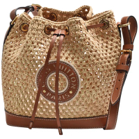 【Louis Vuitton 路易威登】M24722經典Noe BB天然拉菲草束口斜背水桶包(自然色)