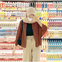 CARDIGAN BATWING BASIC OUTER CERUTY PREMIUM fit muslim