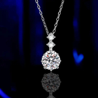 Moissanite Tiga Bunga Berlian Buatan Kepingan Salji, Saiz Xl024, 8 Kuku, Corak Halus, Hiasan Berlian