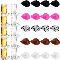 24/33 Pcs Funny Miniature Hat Cowboy Boot Shot Glasses Portable Food Grade Beer Boot Mugs Reusable L