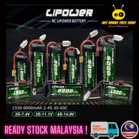 Hot Sale LIPOWER Lipo Battery 2S-6S 35C-60C 7.4v-14.8V  Lipo Rechargeable For All RC Tamiya ,RC Car 