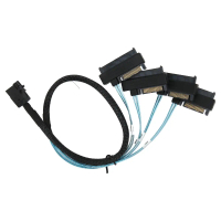 durable 50cm/1.6ft SFF 8643 to 4 SAS 29P Cable 12Gbps High Speed Mini SAS HDD Cable SFF 8643 to SAS 