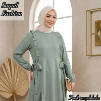 Saquil Fashion Tunik Rayon Rempel Dada Polos untuk Wanita Elegan dan Nyaman dengan Desain Ruffle di 