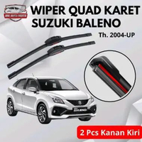 Wiper Quad Blade Mobil Suzuki Baleno Tahun 2004-Sekarang Model Framelees 4 Karet Anti Baret