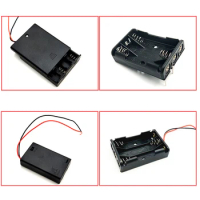 3 Slots AA/AAA Size Power Battery Storage Case Box Holder Leads With switch&amp;lid for DC motor led light power supply 5v