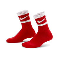 Nike 長襪 Cushioned Crew Socks 兒童款 紅 白 速乾 厚底 小朋友 休閒襪 襪子 NY2413004PS-001