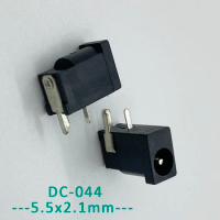 10Pcs DC-044 5.5x2.1mm DC Power Supply Interface 3-Pin Panel Mount Connector DC044 5.5*2.1mm DC Jack Socket 3Pin Plug Adapter