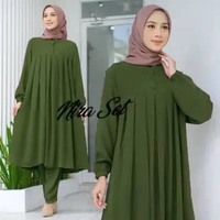 Baju Nira Long Tunik One Set Wanita ARMY