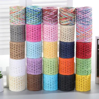 200m/Roll Natural Raffia Straw Yarn For Hand-Knitted Crocheting Rafia Straw Paper Yarn Handmade Summer Straw Sunhat Beach Bag