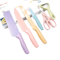 EVCRIVERH Pisau Set Stainless di lapis anti lengket  Satu set isi 6 warna