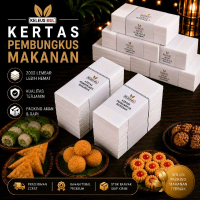 KELEUS-MUL Kertas Bungkus Makanan Putih Aman Food Grade Siap Kirim Kertas Pembungkus Gorengan, Snack