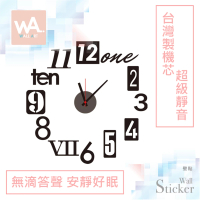 【iINDOORS 英倫家居】無痕設計壁貼時鐘 TIME 羅馬數字(台灣製造 超靜音高品質機芯)