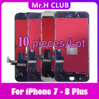 10 PCS 100% Tested LCD Display For iPhone 7 Plus 8 PLUS 7plus 8plus Touch Screen Digitizer Assembly Replacement