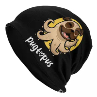 Men Women Kawaii Pugtopus Shar Pei Beanies Accessories Cute Dog Bonnet Knitted Hat Windproof Winter Hats Christmas Gift Idea