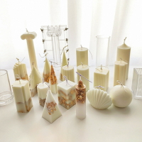蠟燭diy模具柱狀氣氛香薰冰花壓花大豆蠟燭模具亞克力塑料pc材料