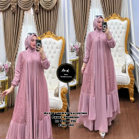 Dress/Gamis Ceruty Mix Brukat Almira ld 110 Full Furing