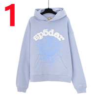 เสื้อกันหนาวแขนยาว มีฮู้ด พิมพ์ลายใยแมงมุม ดิจิทัล SP5DER สไตล์สตรีท แฟชั่นสําหรับผู้ชาย และผู้หญิง