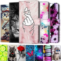 Painted Leather Flip Phone Case For Samsung A42 A01 Core A11 A21 A21S A31 A41 A51 A71 Flower Wallet Card Holder Stand Book Cover