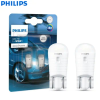 Philips LED T10 W5W Ultinon Pro3000 6000K White Turn Signal Lamps Car Interior Light Number Plate Door Bulbs 11961U30CWB2, 2pcs