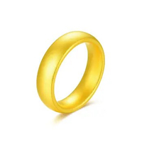 24K Yellow Gold Circle Ring Fashion Women Pure 999 Gold Ring