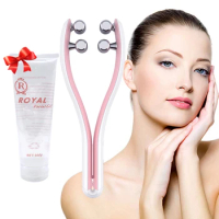 EMS Facial Massager Roller Muscle Stimulator V Face Lifting Up Machine RF Skin Rejuvenation Anti-Wrinkle Beauty Device Cold Gel