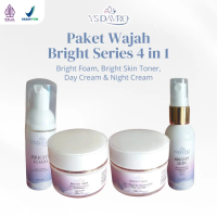 YS DAVRO Paket Wajah Bright Series 4in1 Mencerahkan Wajah Kulit Glowing Anti Kusam Skincare BPOM