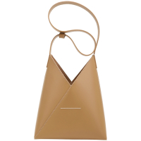 MM6 MAISON MARGIELA Fortune cookie 小款 牛皮三角肩背包(棕色)