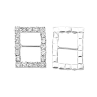 Free shipping rectangle crystal rhinestone buckle for wedding invitation card decoration(BCL-3034)