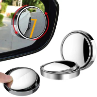 Car Round Frame Convex Blind Spot Mirror Auto Moto 360° Adjustable Wide-angle Clear Rearview Auxiliary Mirror Driving Safety