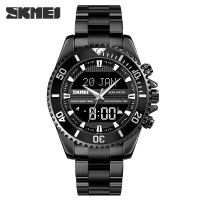 [Certified Products]SKMEI Dual Movement Muslim Azan Clock MenS Hijri Islamic Watches Stainless Steel