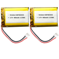 2PCS 3.7V GSP383555 900mAh Battery Replacement for JBL Clip 2 and Garmin pro 70 550 Trashbreaker Pro 70 550 Receiver PT10 TB10