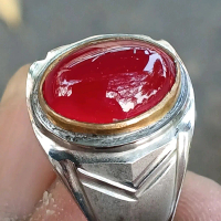 Cincin Batu Akik Merah Cempaka Asli Natural Ring Monel Harga Murah