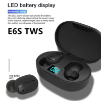 New E6S 9D Wireless Bluetooth Headset 5.2 Bluetooth Earphones Earplugs No Delay Auricular TWS Mic with Charging Case for Xiaomi