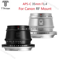TTArtisan 35mm F1.4 APS-C Manual Focus Portrait Lens for Canon RF Mount Lens R7 R10 EOS R RP R5 R6 Camera