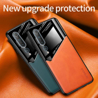 For Xiaomi Mi 10 Case Classical PU Leather Glossy Cover Soft Frame Shockproof Phone Case for Xiomi Xiaomi Mi 10 Mi10 5G