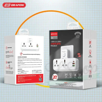 Ổ điện thông minh DRAPOW SK22/ LDNIO SC2311 Sạc nhanh USB-C 20W PD cổng QC 3.0 18w ,2 ổ 220v  xs xs