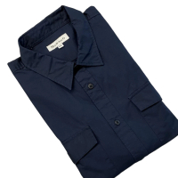 【MURANO】雙口袋水洗長袖襯衫-深藍(現貨、雙口袋、水洗、長袖)